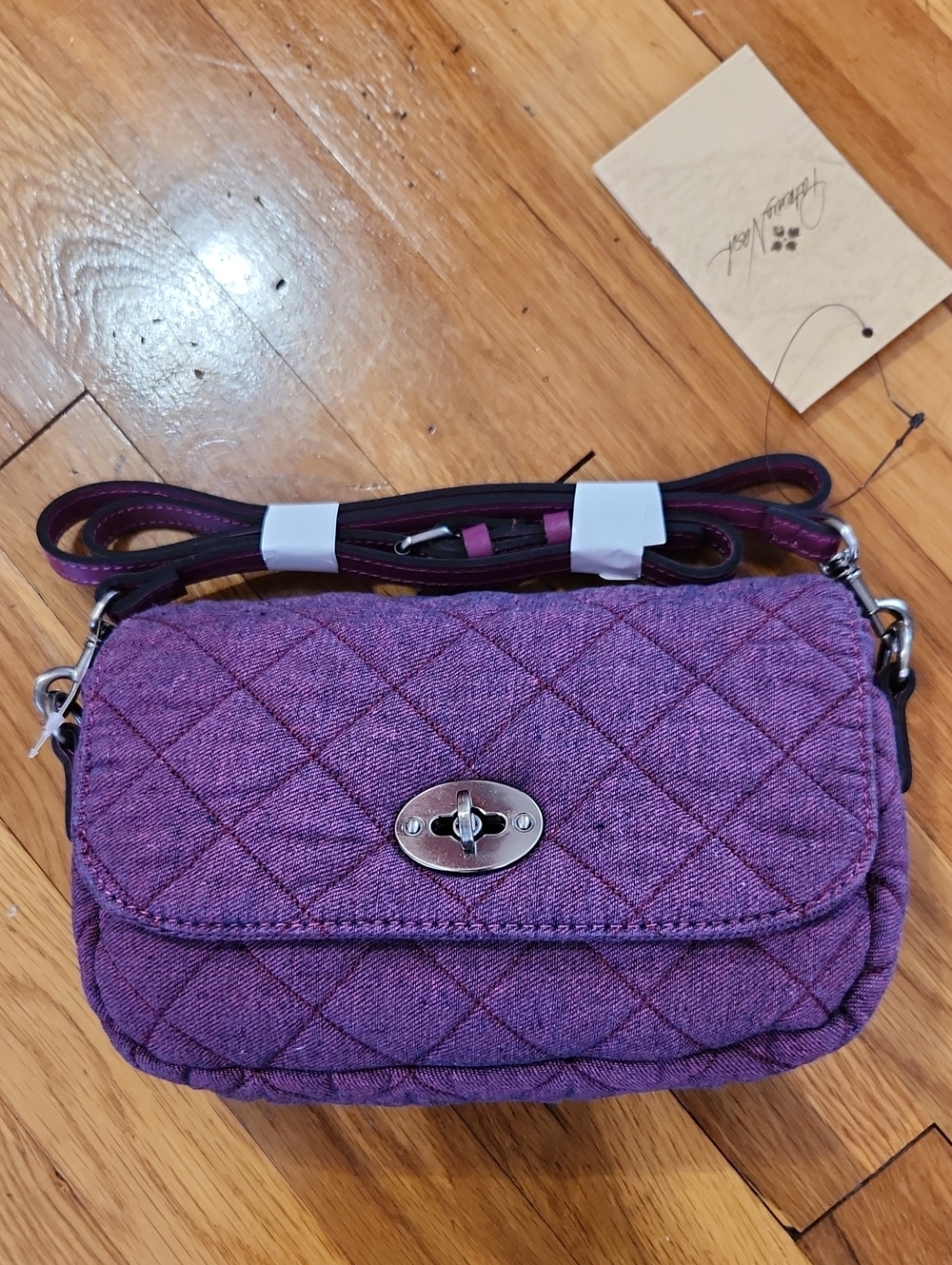 Patricia Nash Purple Quilted Crossbody Bag NWT